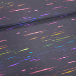Cotton jersey - Rainbow trace on black background 