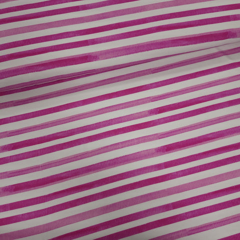 Jersey de bambou - Rayé rose aquarelle
