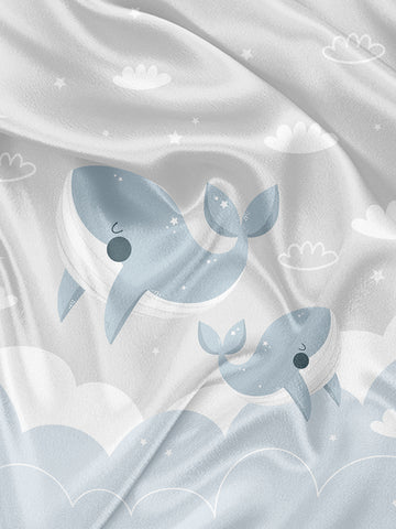 Whale in the Clouds Napkin and Blanket Panel