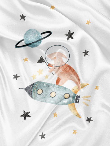 Space Dino Napkin and Blanket Panel