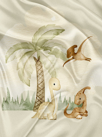 Dino Palm Tree Napkin and Blanket Panel