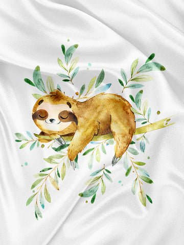 White Sloth Towel and Blanket Panel