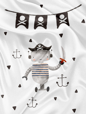 Robot Pirate Towel and Blanket Panel