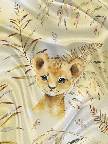 Lion Cub Napkin and Blanket Panel