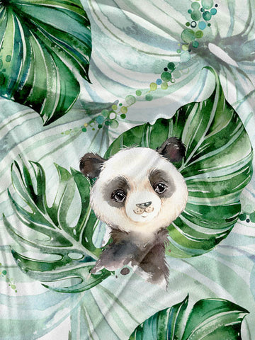 Tropical Panda Napkin and Blanket Panel