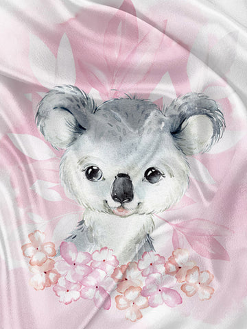 Koala Leaf Flower Napkin and Blanket Panel