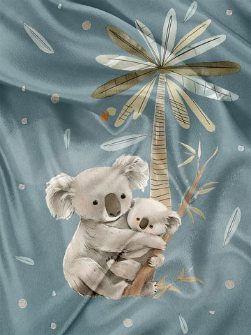 Panneau pour Serviette et Couverture Maman et bébé koala aquarelle
