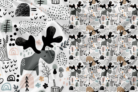 Moose in the Woods Clothing and Blanket Panel