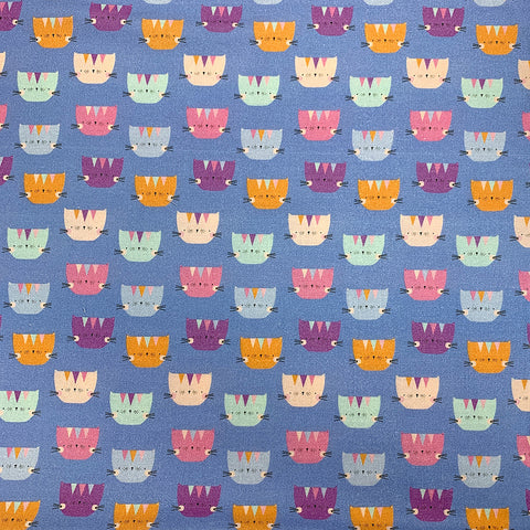 100% Cotton with Pattern - Cheerful Feline
