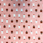 100% Cotton with Pattern - Rabbit and Bear