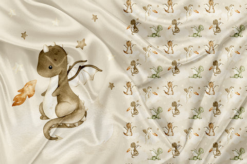 Panel for Clothing and Blanket Dragon in the Clouds