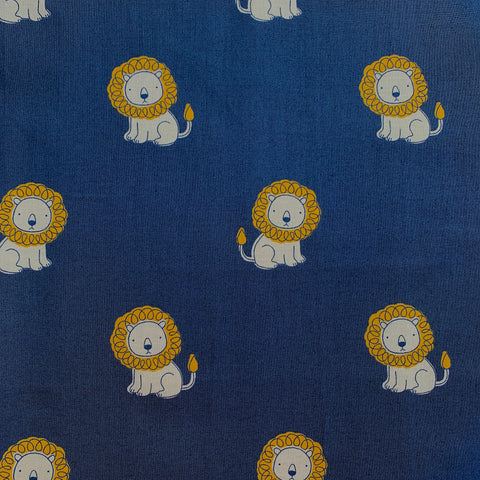 100% Cotton with Pattern - Blue Lion