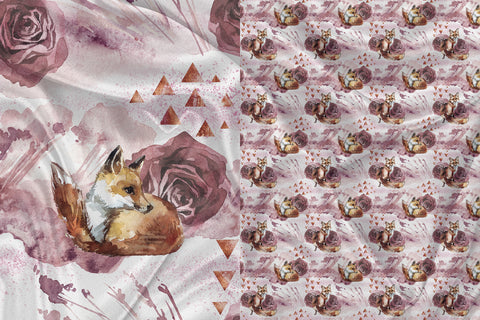 Fox Floral Triangle Clothing and Blanket Panel